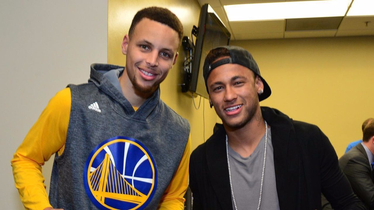 内马尔与各大篮球明星合影,内马尔和杜兰特合影照片