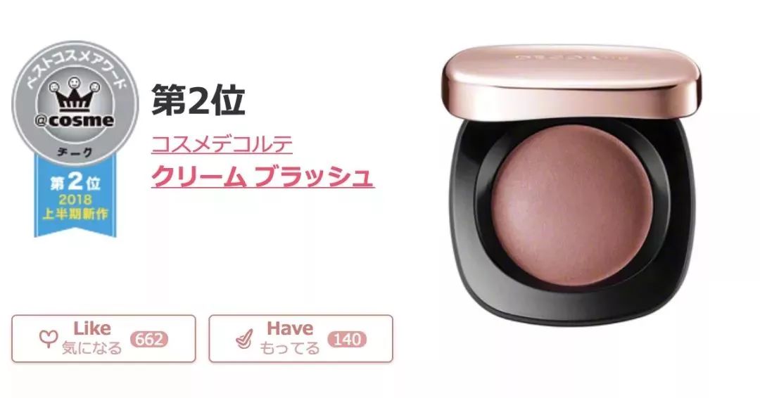 2018cosme大赏完整名单,2020上半年cosme美妆大赏