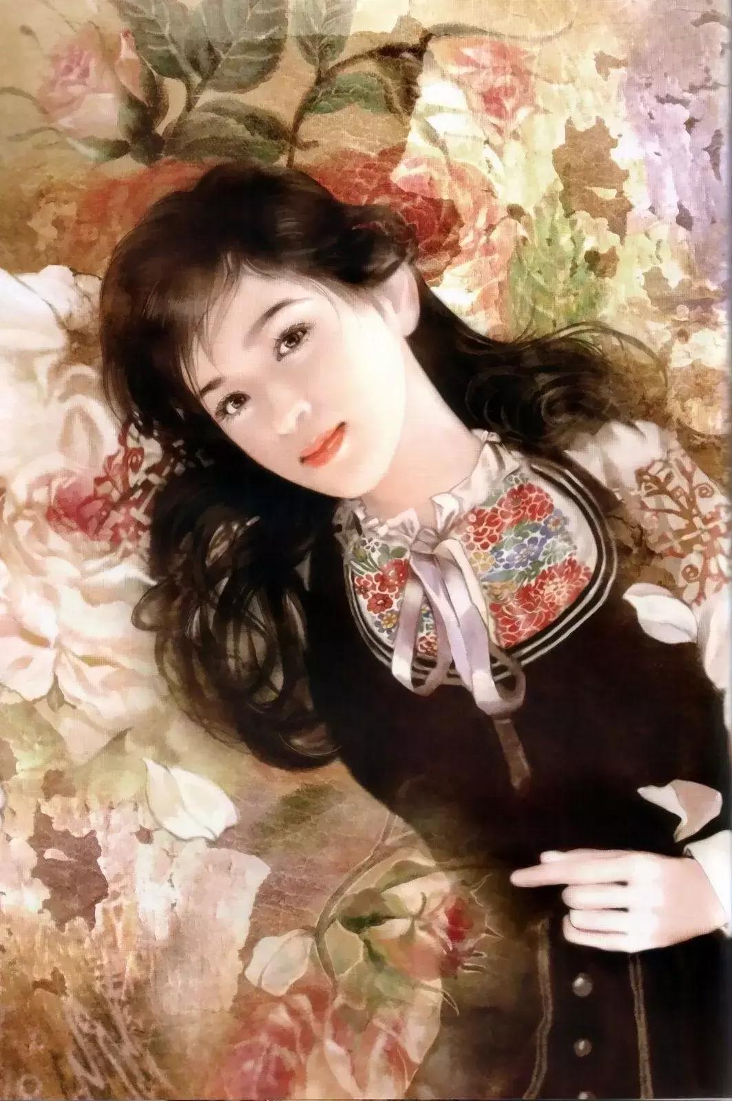 插画美女唯美简约,台湾当代著名的插画家