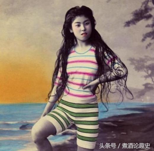 百年前女性泳装,百年前日本女子照片