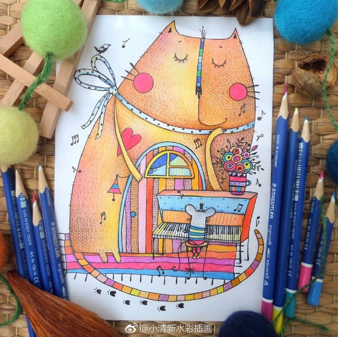 动物暖心卡通手绘插画,动物插画手绘背景图