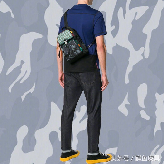 prada迷彩男士手包,prada中古迷彩邮差包
