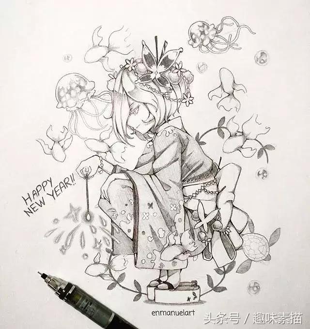 动漫人物手绘铅笔稿教程,动漫人物手绘铅笔稿