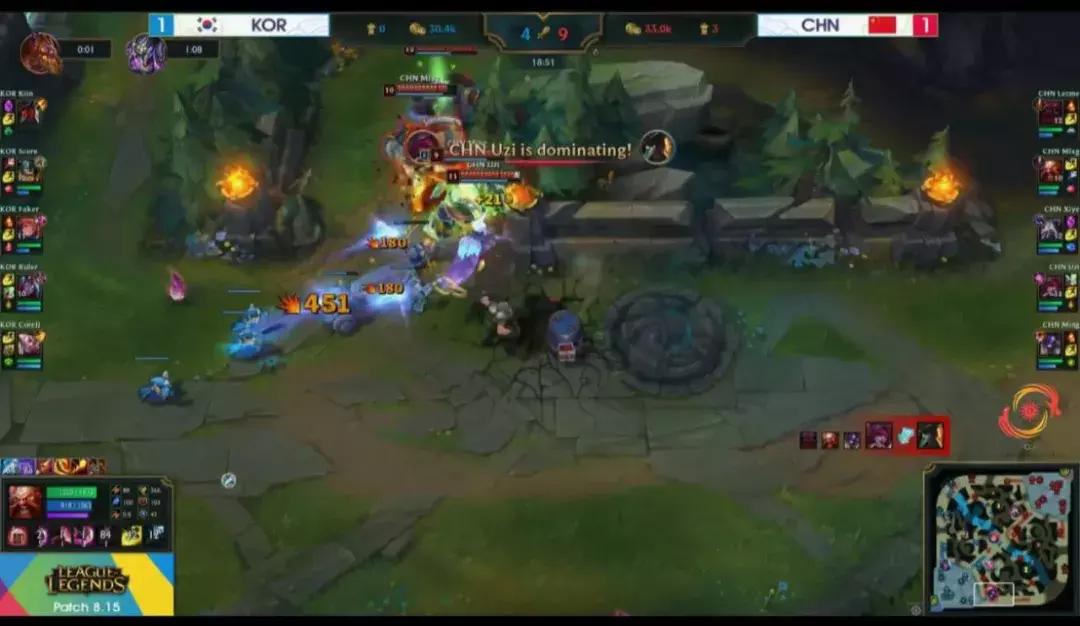 uzi超神卡莉斯塔输比赛,lol亚运会uzi统治力