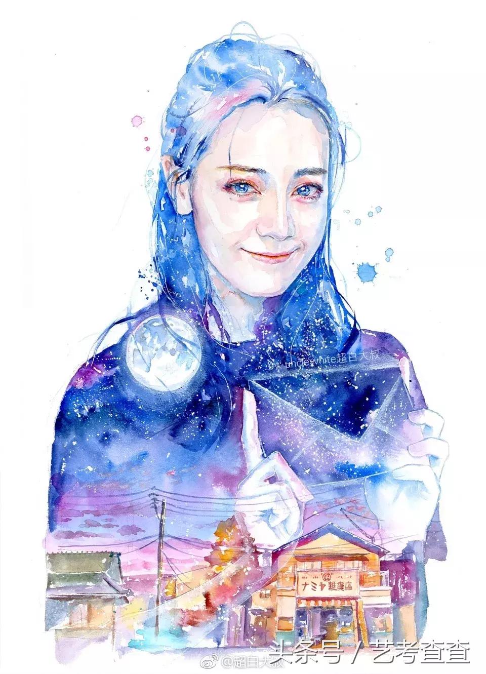 非常简单的水彩人物画法,简单的水彩小插画