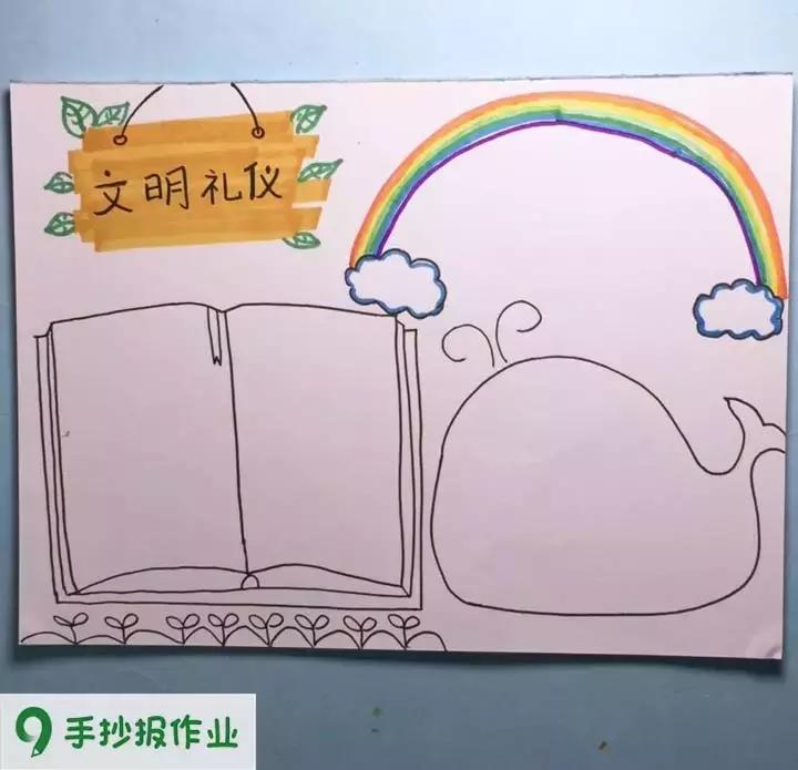 文明礼仪的手抄报的词,文明礼仪的手抄报正方形纸