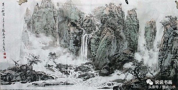 一整幅山水画画法教学a4纸,泼墨山水画技法竖幅