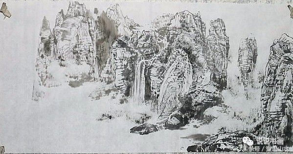 一整幅山水画画法教学a4纸,泼墨山水画技法竖幅