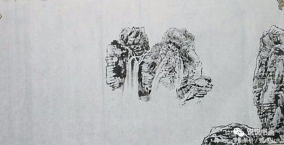 一整幅山水画画法教学a4纸,泼墨山水画技法竖幅