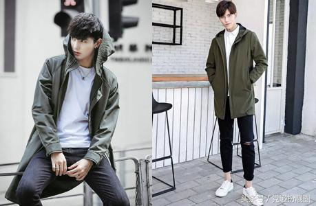 男士秋季风衣时尚大气新款,高端男装中长款风衣搭配