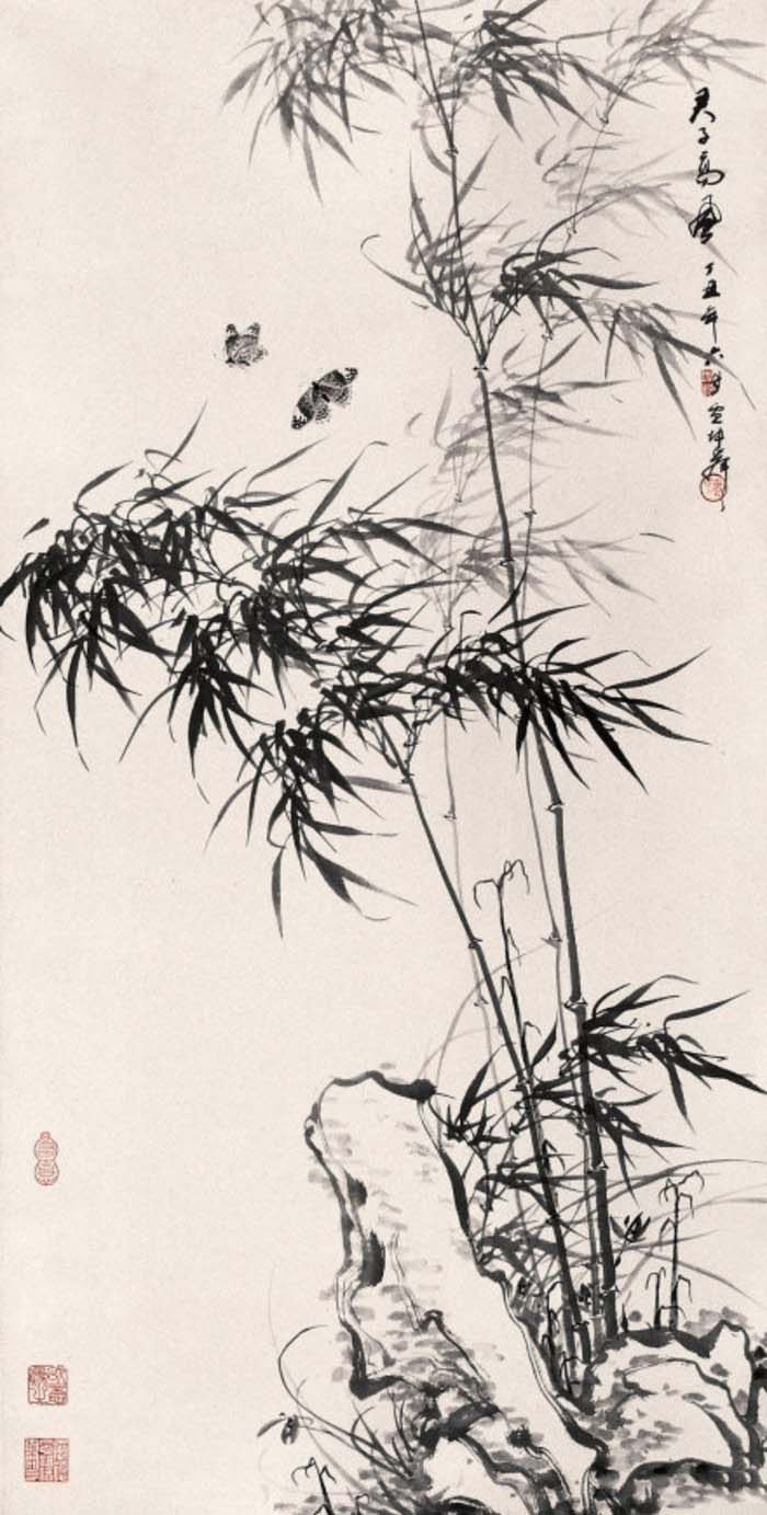 林金定画竹子作品欣赏,吴镇画竹子作品欣赏