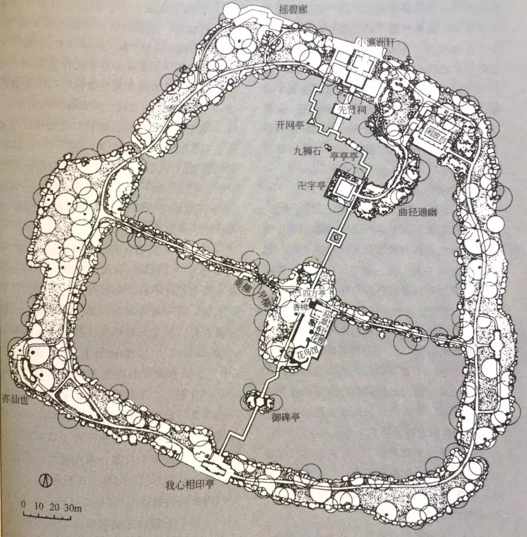 南北方园林造园,中式园林总平面