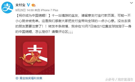 支付宝锦鲤女孩是中的什么奖,支付宝锦鲤一亿获得者