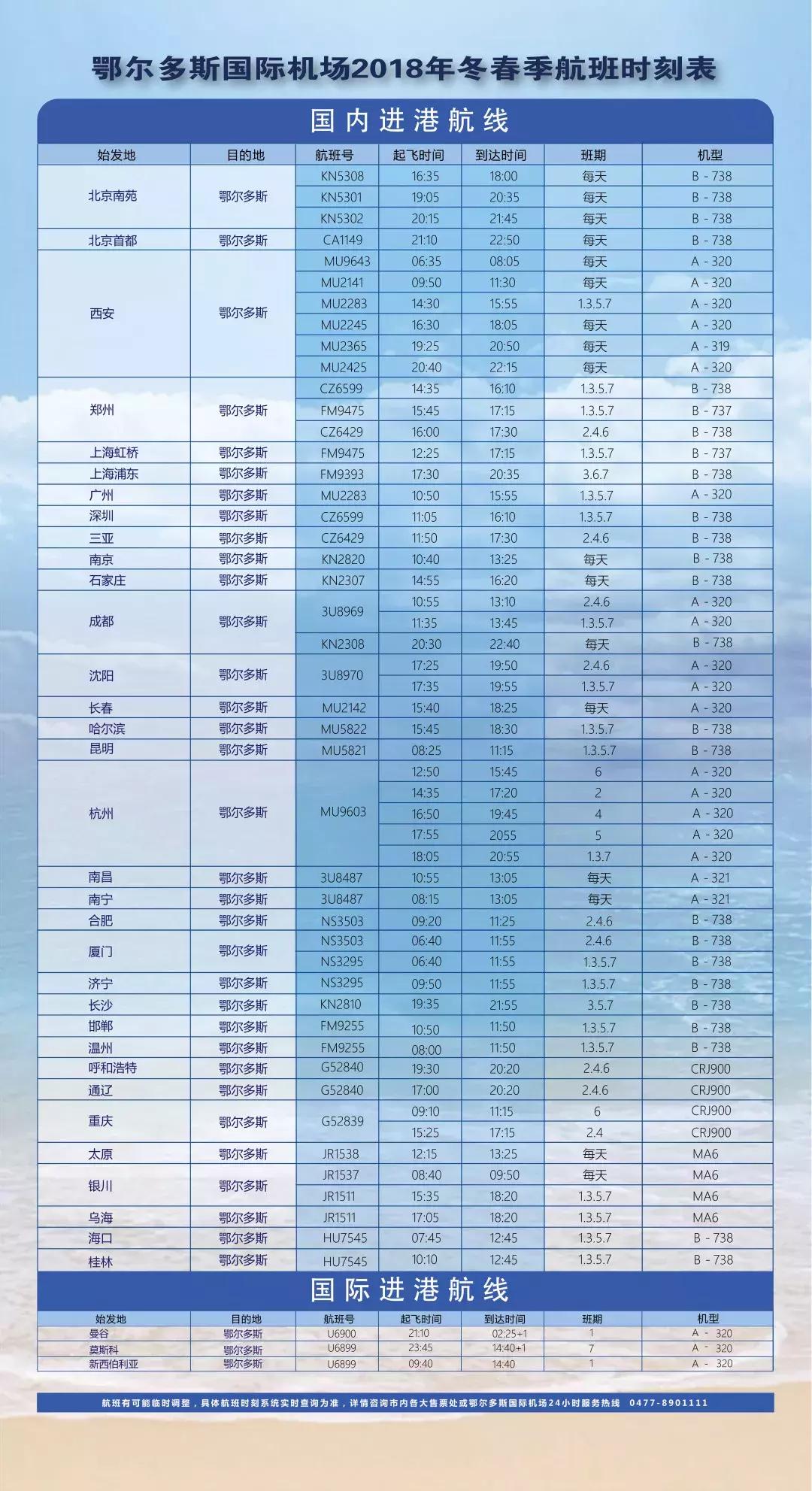 新航班航线,新航班时刻表