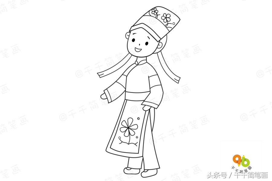 少数民族服饰简笔画超简单,广西少数民族服饰简笔画