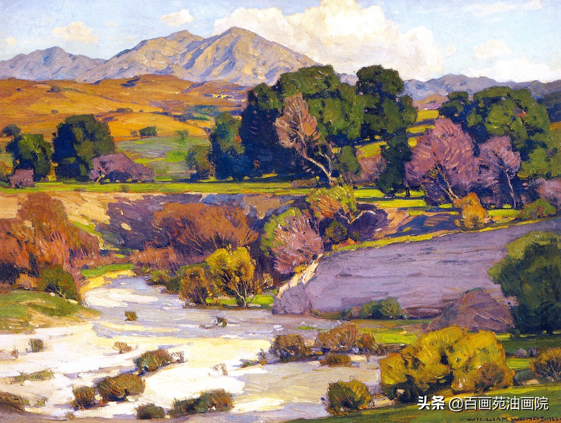 风景油画色彩的基础知识,阿尔卑斯山风景油画