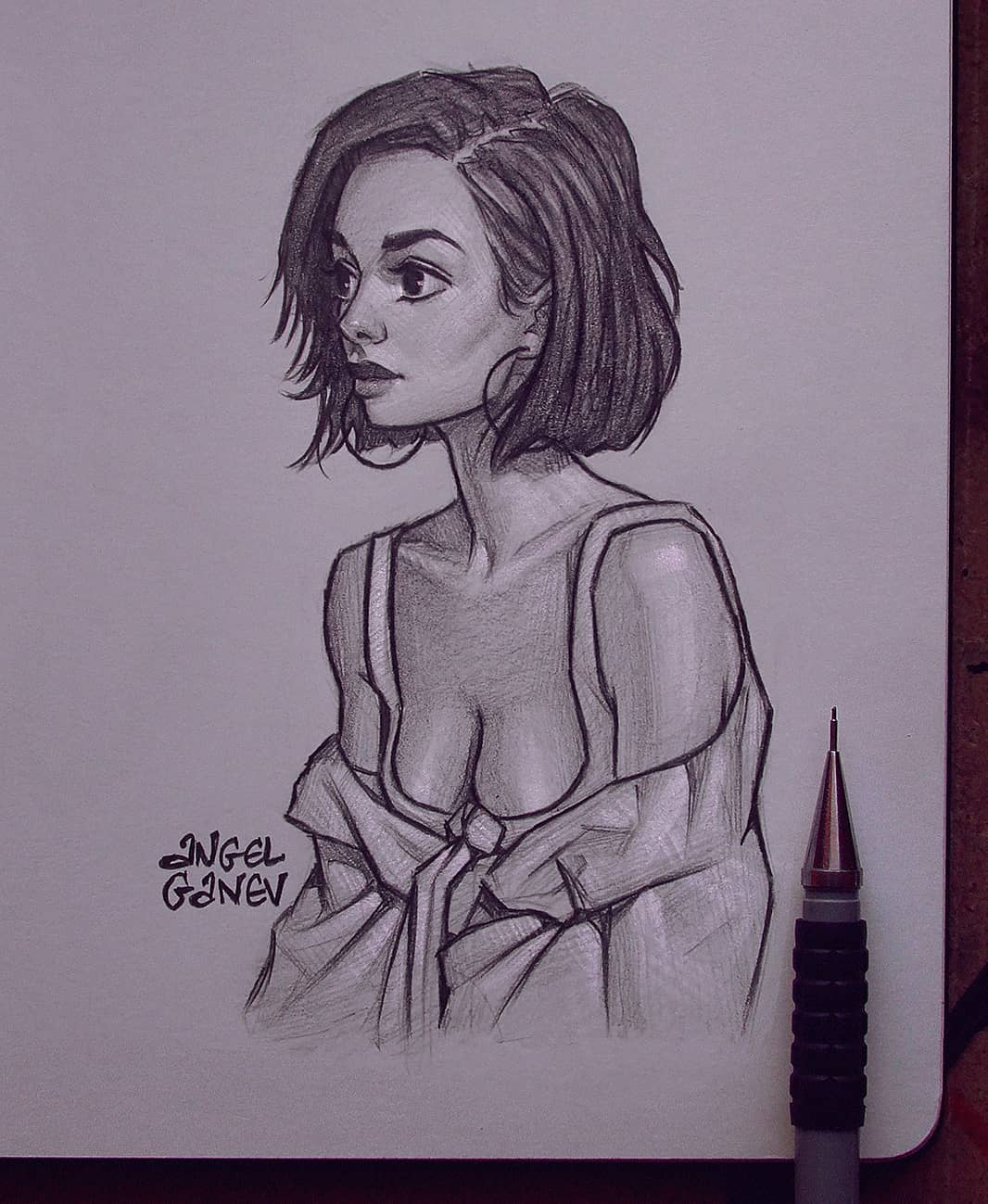 自动铅笔画人物,自动铅笔手绘人物