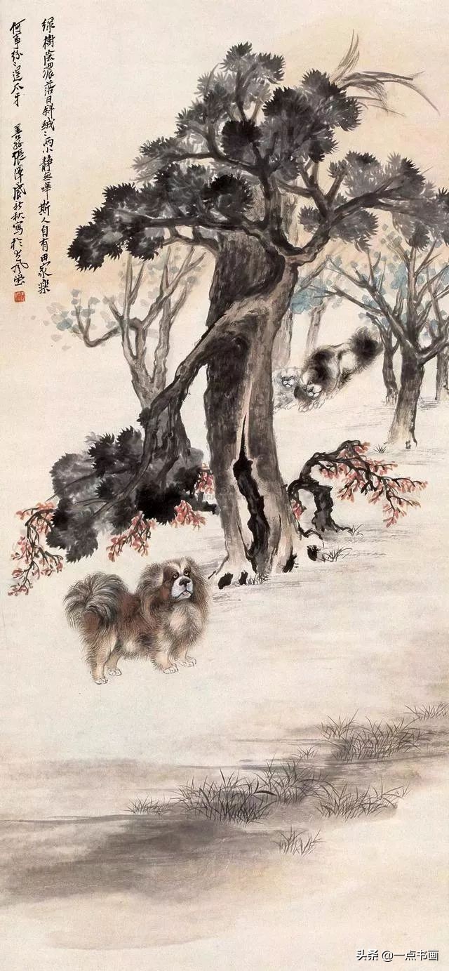 名家画狗速写作品欣赏,国画各种狗的画法