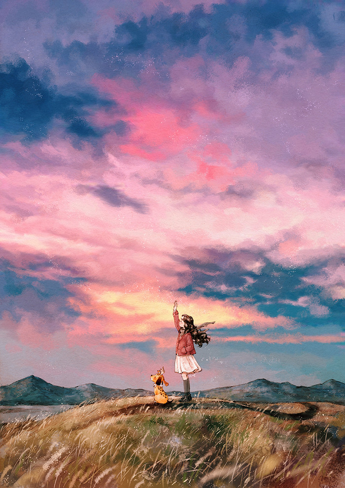 韩国插画师森林女孩日记图文,水彩插画森林女孩日记