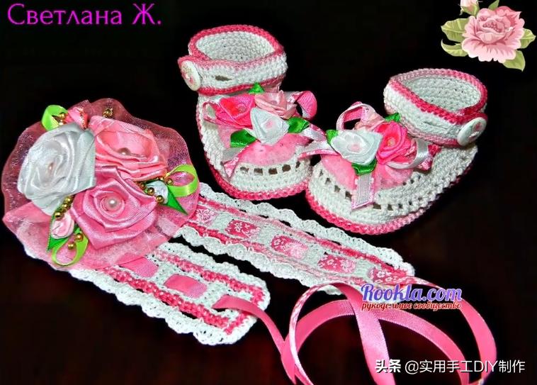 「针织作品」55款美美的蕾丝花朵宝宝鞋子，宝妈们不要错过哦