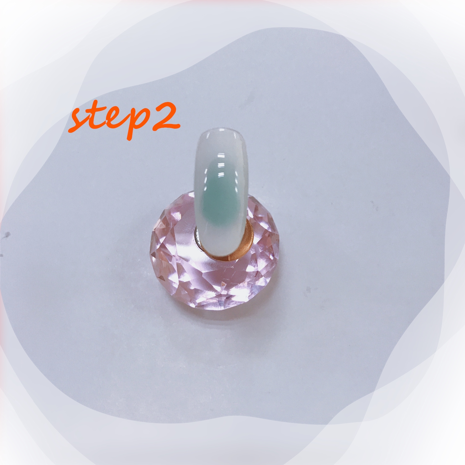 晕染蓝色美甲教程,仙气美甲晕染款式