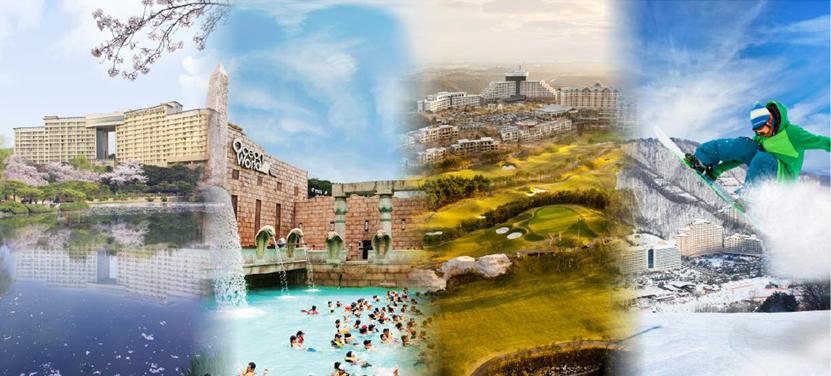 韩国大明山滑雪度假酒店,雪山温泉spa池