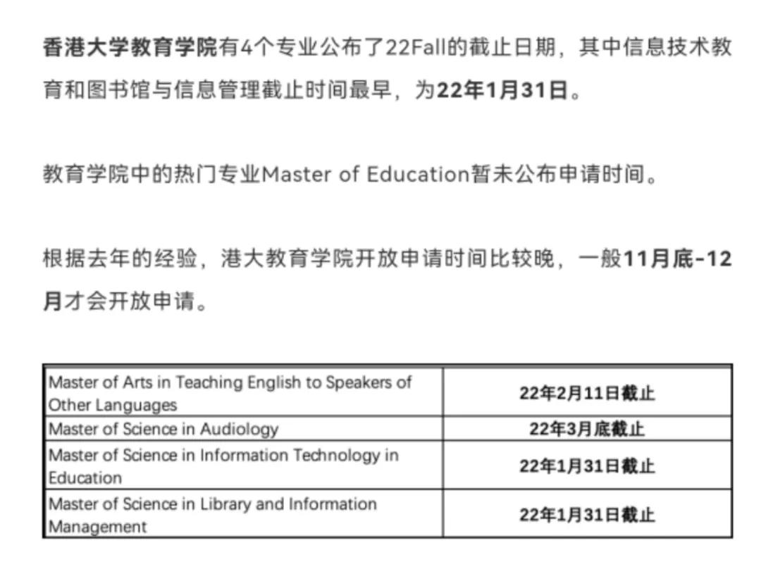 香港教育大学最容易申请的专业,香港大学21fall申请什么专业