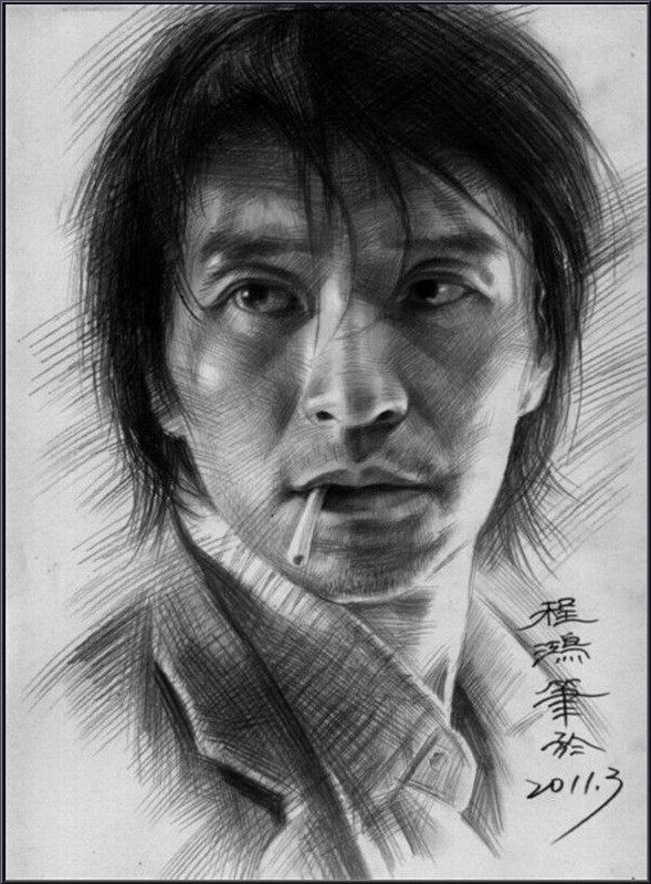 最近很火的素描人物明星,100张素描100位明星