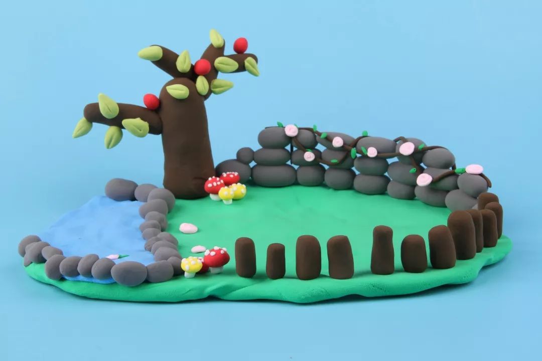 超轻粘土手工diy制作植物,农家小院手工超轻粘土制作步骤