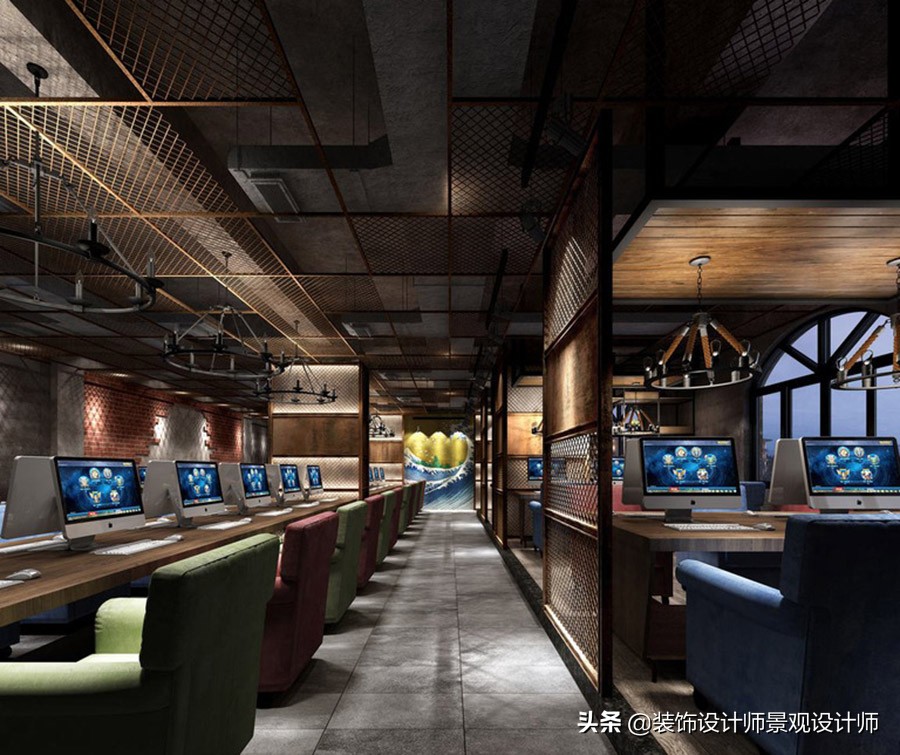 网咖设计方案及效果图,网咖室内设计图片观看