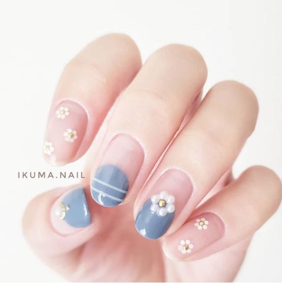 美甲蓝色和雾霾蓝,怎么调雾霾蓝色美甲