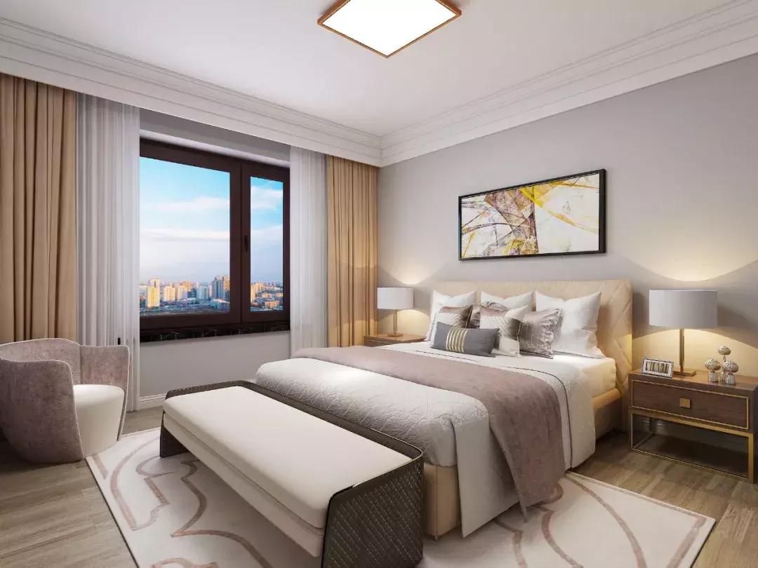 天山熙湖洋房装修美式风格,天山熙湖147平洋房中式装修