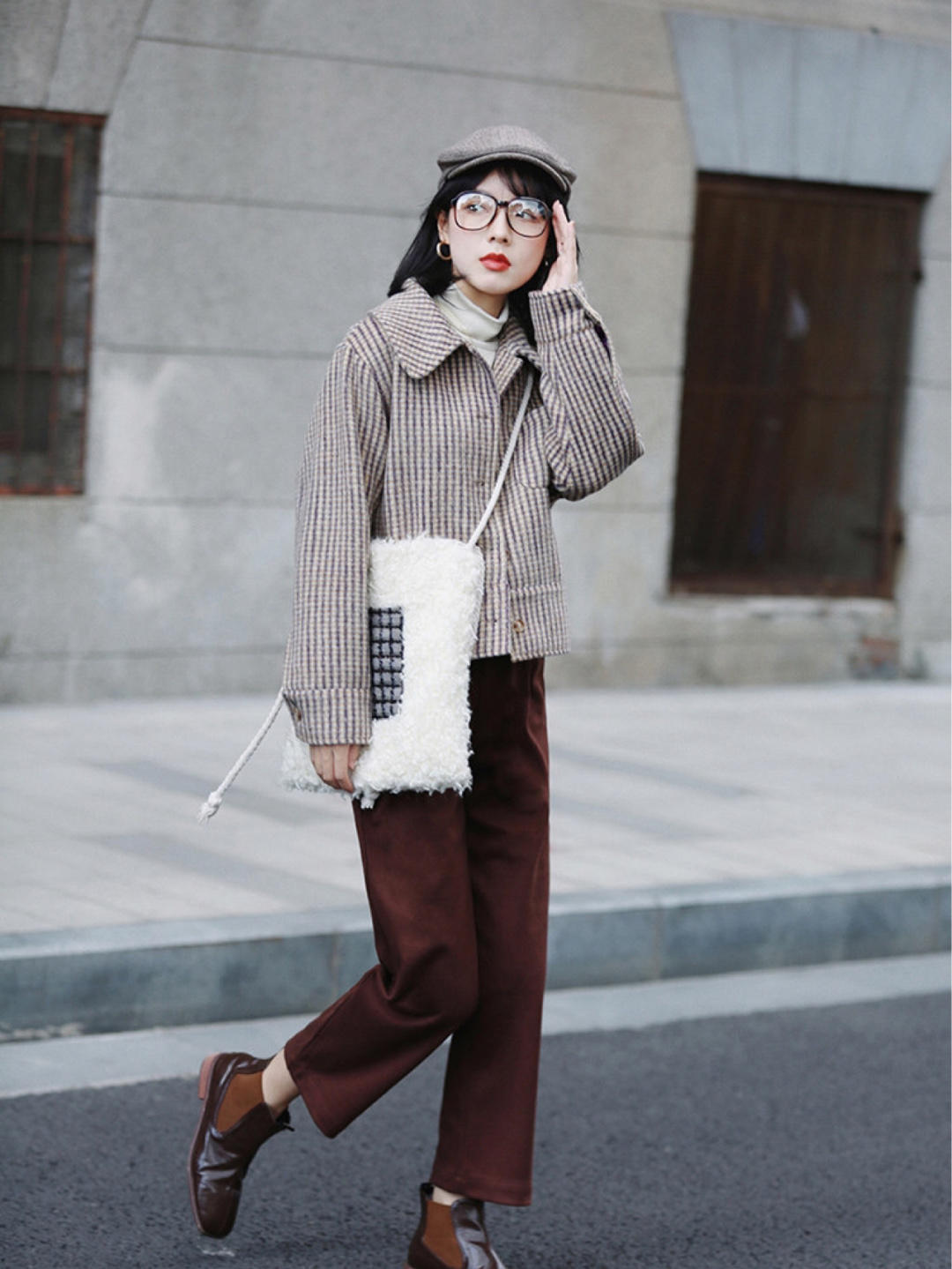 短款毛呢外套冬季穿搭,短毛呢外套显瘦