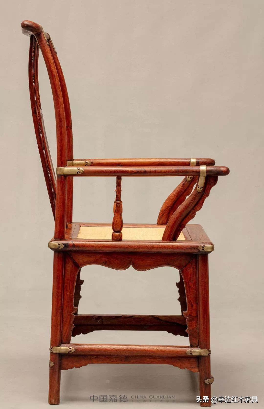 费立哲黄花梨官帽椅,明末清初黄花梨南官帽椅拍卖