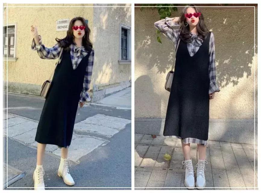 过膝长衬衣怎么搭配,长款格子衬衣女过膝超长怎么搭配