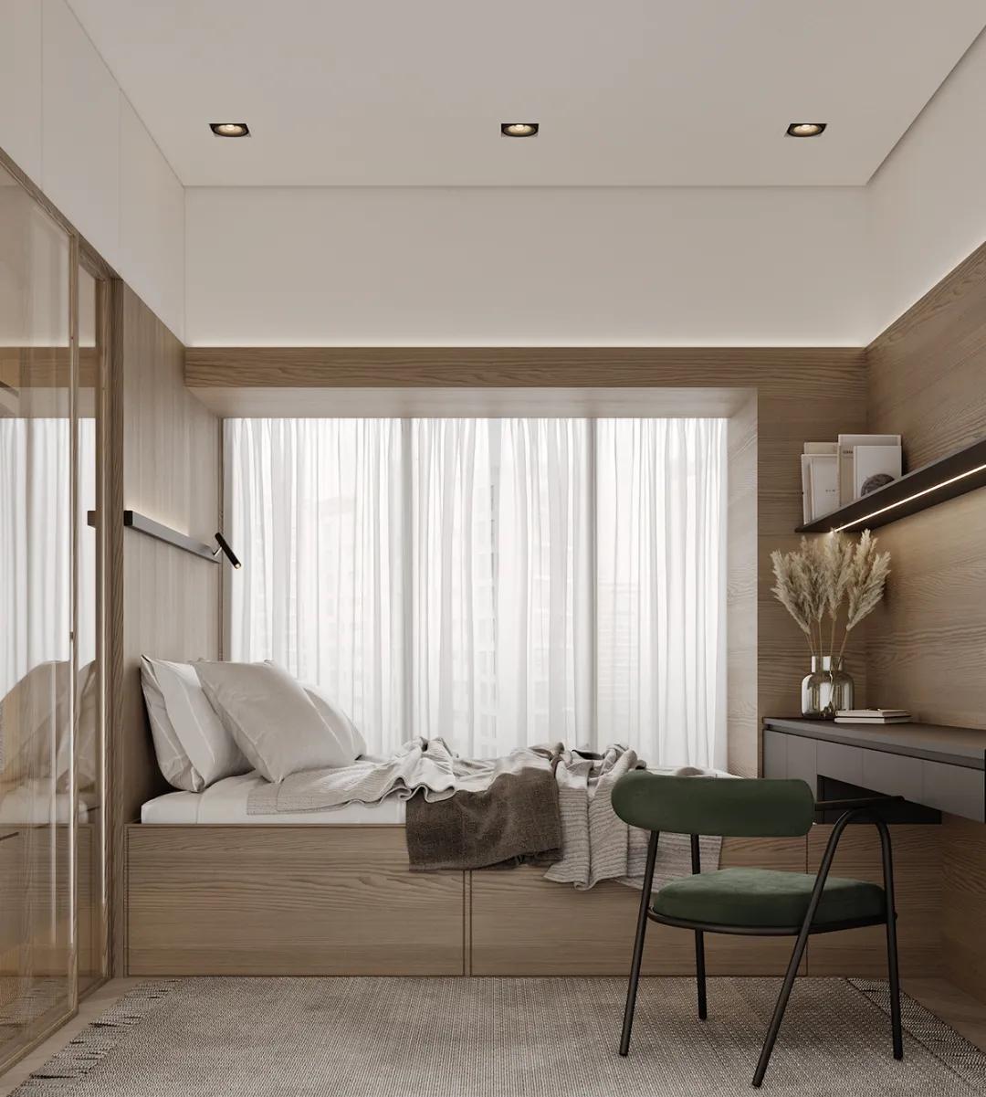 以后流行的卧室设计,大卧室不做衣柜布局设计