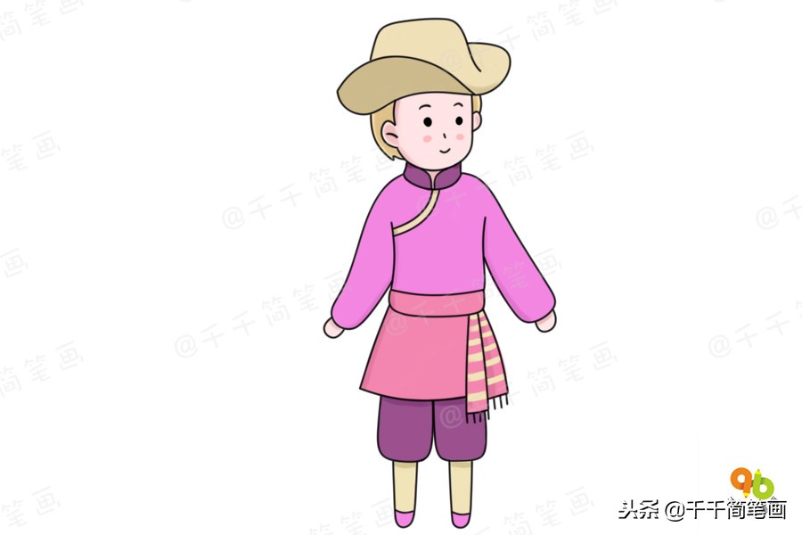 56个民族服装完整版简笔画教程,简笔画入门教学少数民族服饰人物