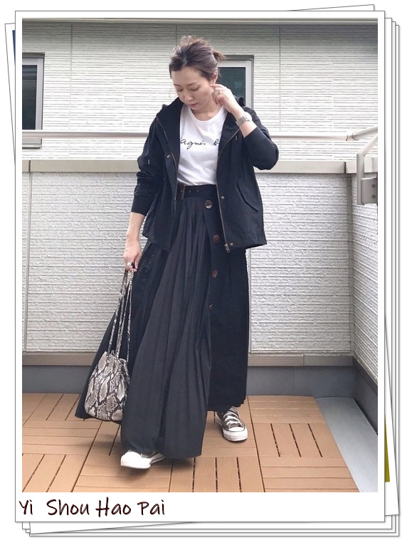 中长款风衣半裙,搭风衣的长半裙