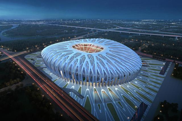 广州恒大足球场莲花造型,广东恒大荷花足球场