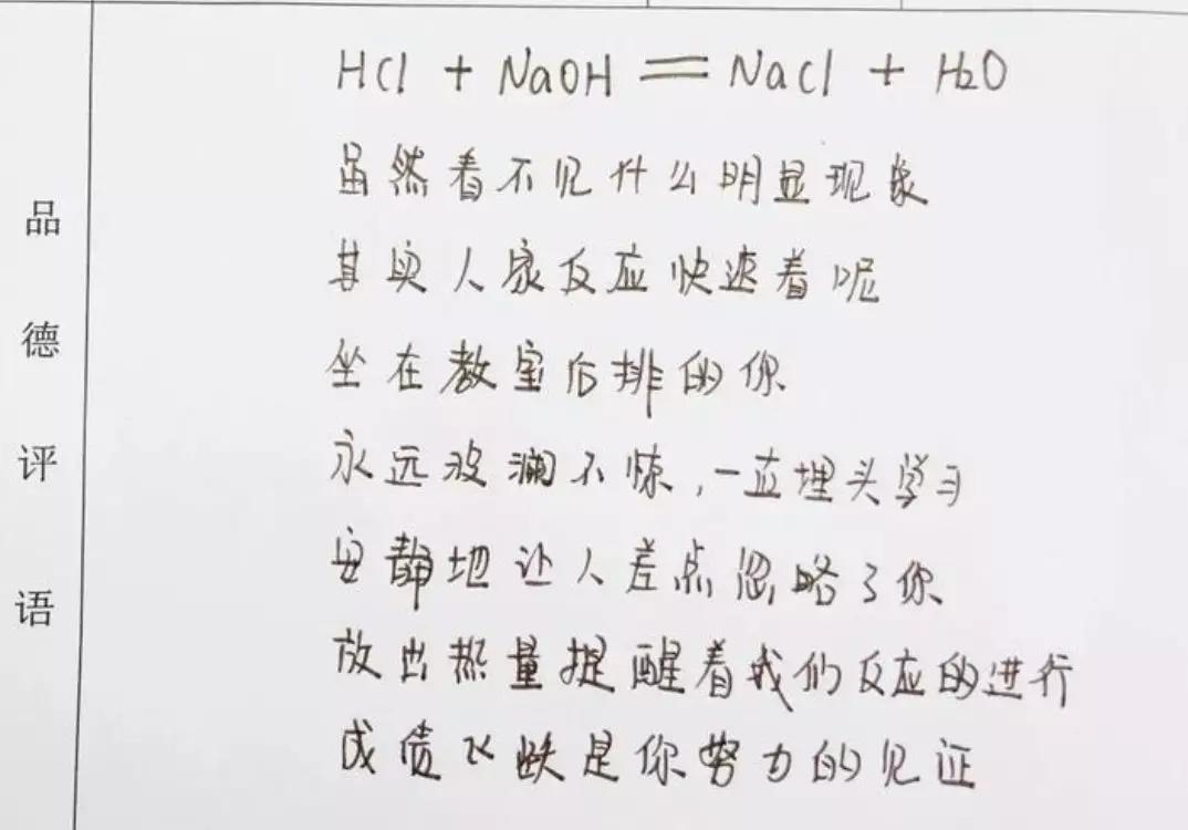化学老师期末评语大全,化学方程式期末评语