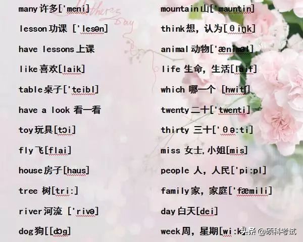 小学六年级单词音标复习,小学1-6年级必考词语