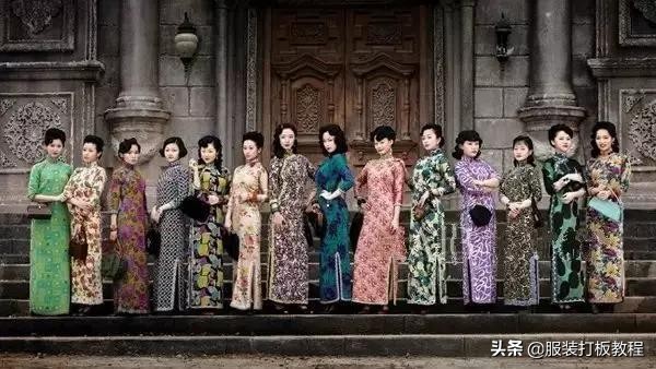 女童旗袍裁剪教程图解按厘米来算,古老连肩袖旗袍最简易裁剪图解