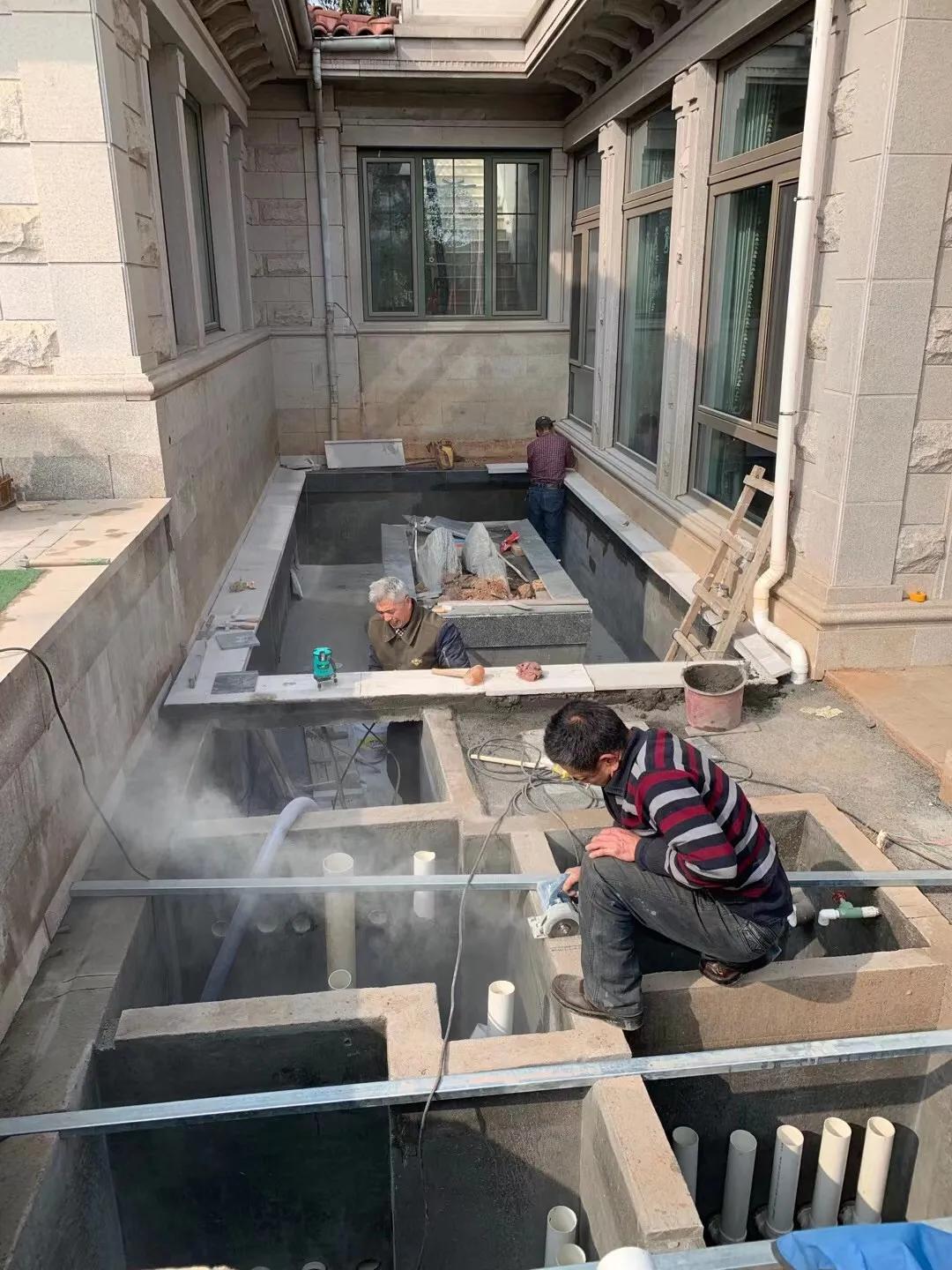 3-5吨锦鲤池建造,锦鲤池生态鱼池建造图