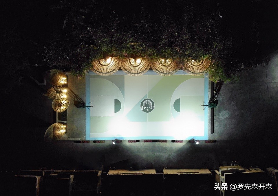 长岐古村篮球场,长岐古村竹廊
