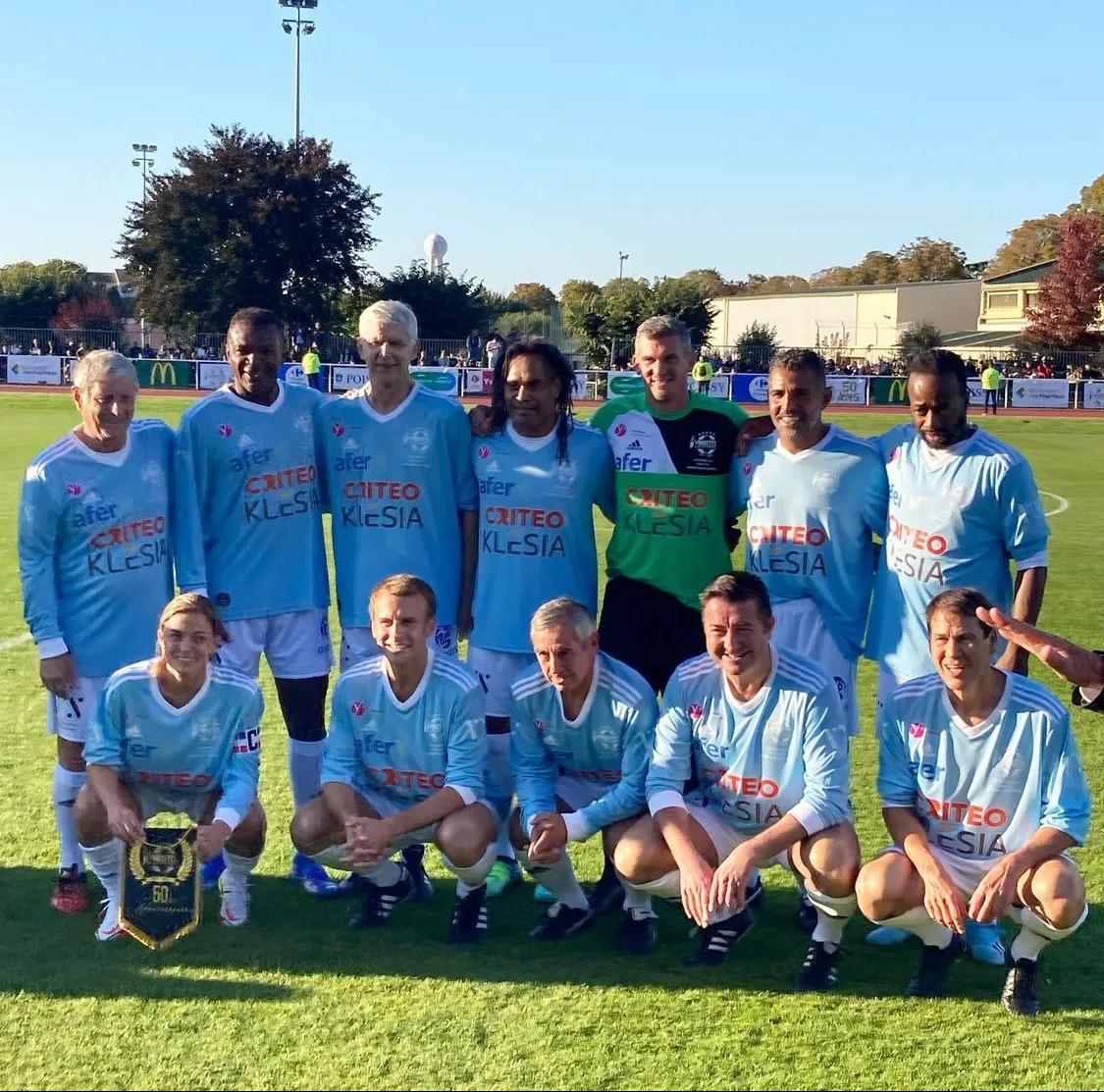 马克龙和他妻子高甜时刻,马克龙庆祝进球背后