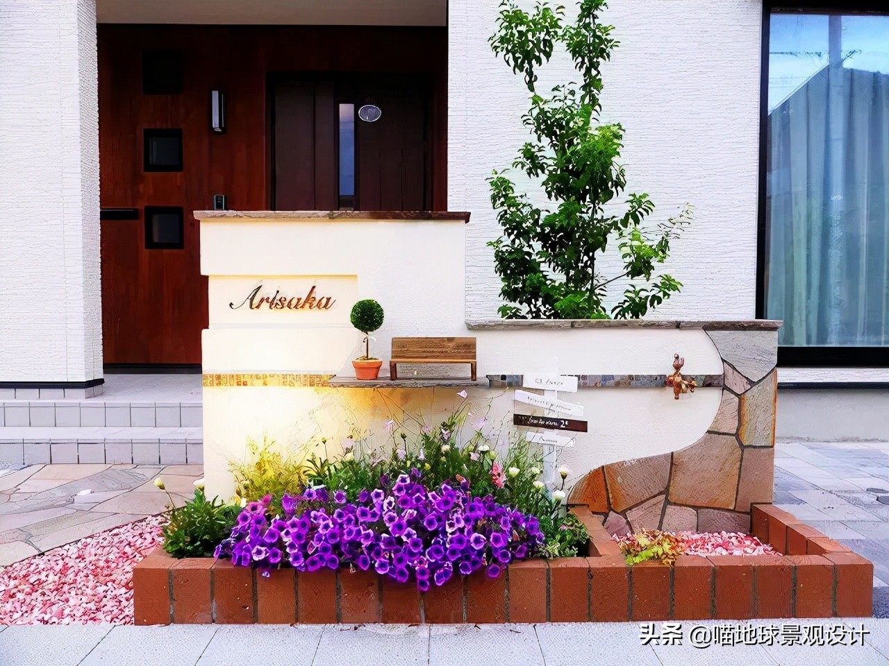 十个绝美别墅庭院墙设计,别墅边户庭院景观设计效果图