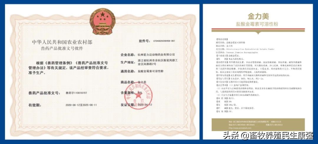 「新品上市」金力美：20%盐酸金霉素可溶性粉