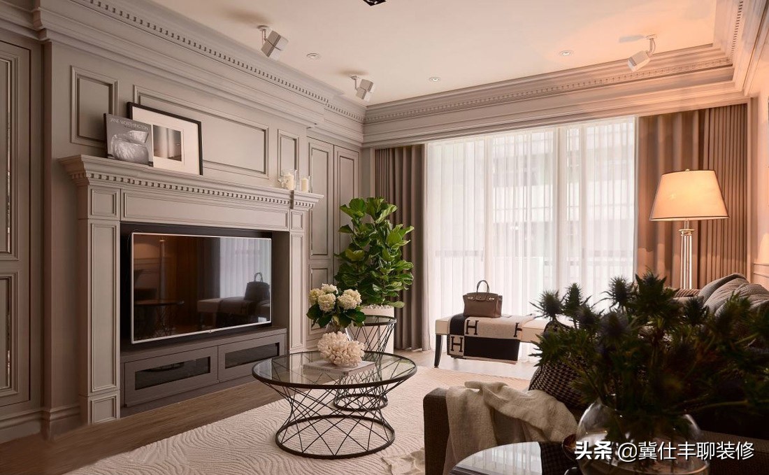 客厅2020最流行石膏线吊顶图,平面石膏线客厅装修效果图