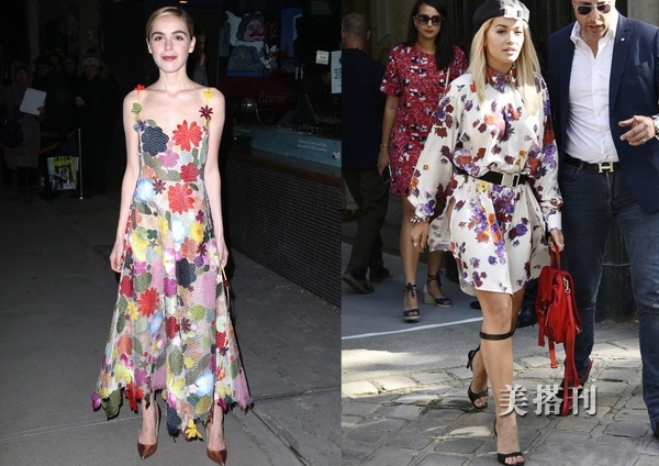 美到极致的印花连衣裙,秋季气质印花法式修身减龄连衣裙