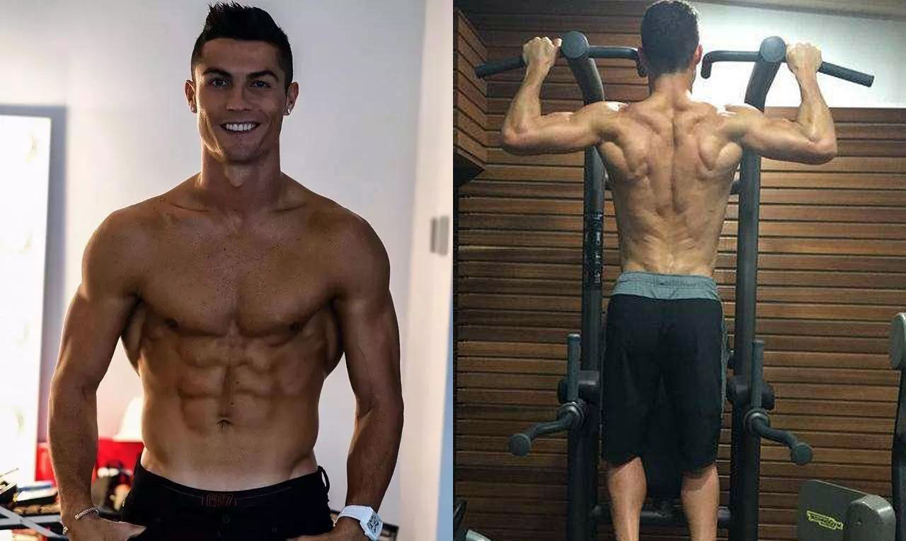 36岁c罗腹肌图片,C罗晒健身照